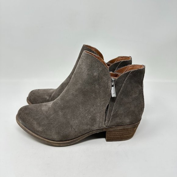 LUCKY BRAND Leather Suede Ankle Boots Booties Women's Size 7M - Picture 3 of 14